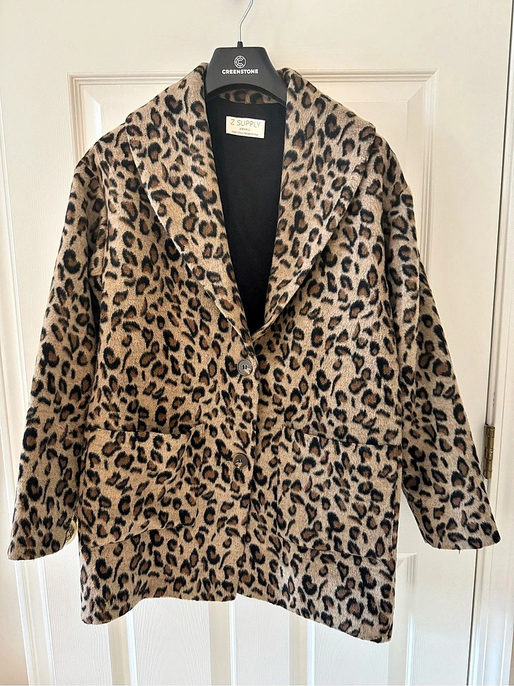 Z Supply Lennon Leopard Coat Brown & Black XS